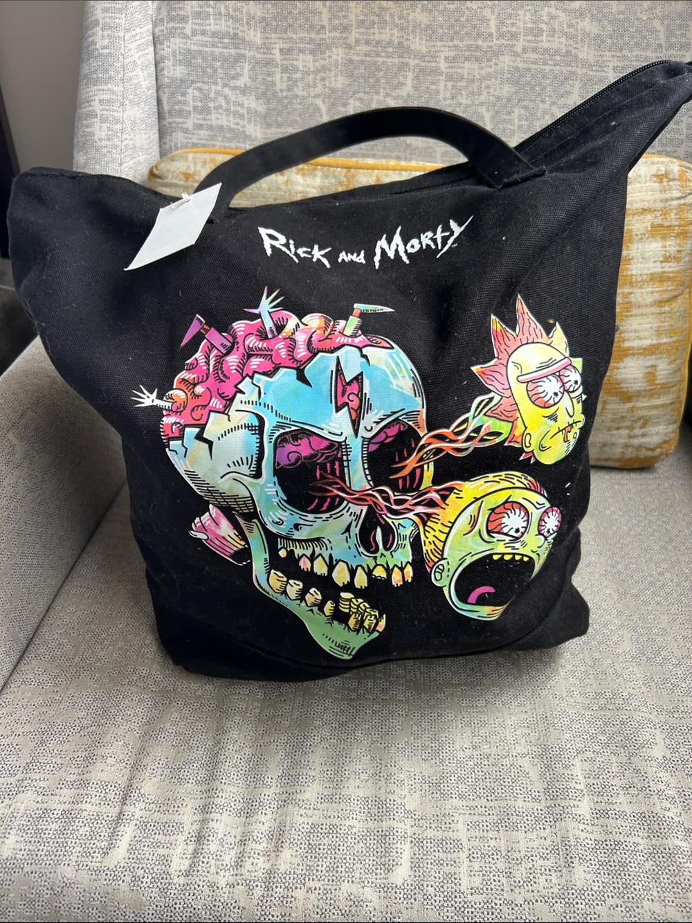 Rick and Morty Black Graphic Tote Bag BRAND NEW TAG QUICK NYC SHIPPING - Picture 13 of 16